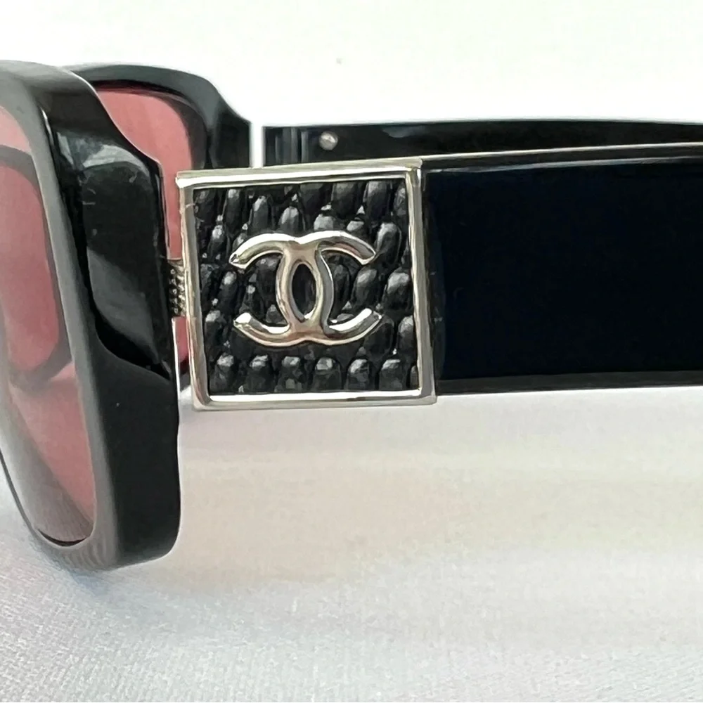 CHANEL 5115-Q c.501/87 Rectangle Curved Lens Black CC Frame Prescription Glasses